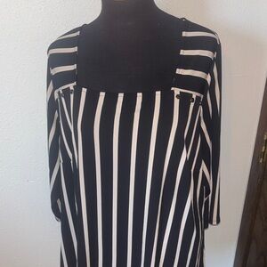 Adrianna Papell Square Neck Pullover Striped Top size 2X